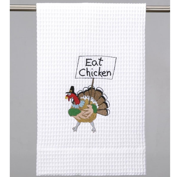 Tarifa 16 x 25 in. Waffle Weave Eat Chicken Towel, Cotton - TA3691719
