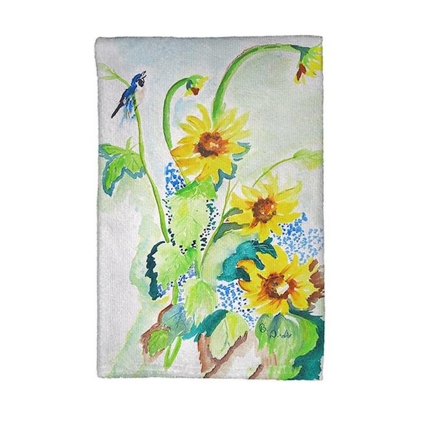 Betsy Drake Betsy Drake KT1049 Sunflower & Bird Kitchen Towel - KT1049