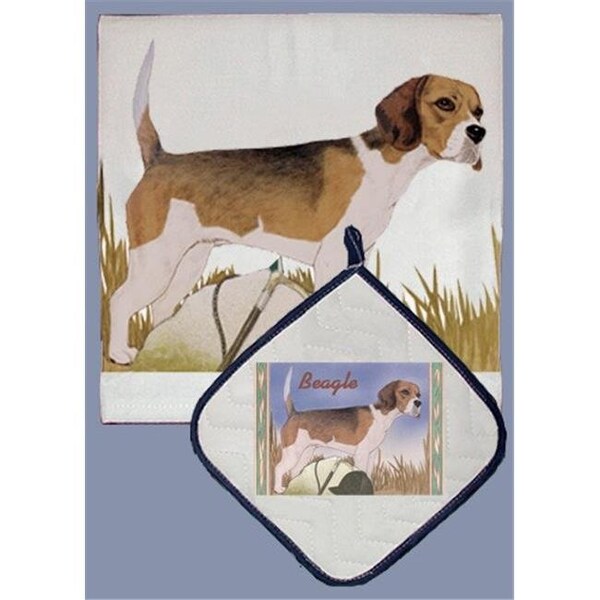Pipsqueak Productions Pipsqueak Productions DP931 Beagle Dish Towel And Pot Holder Set - DP931