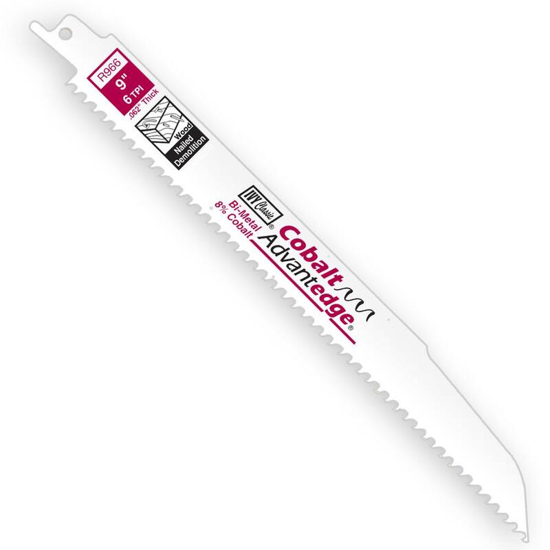 Ivy Classic 9 in. 6 TPI 7/8 in. W Bi-Metal Reciprocating Demolition Saw Blade Cuts Wood/Nails (paquete de 20) - 28386
