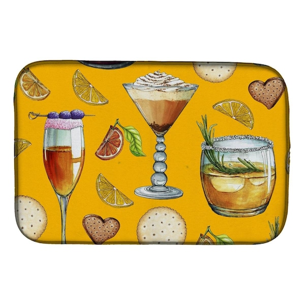 Carolines Treasures Drinks & Cocktails Gold Dish Drying Mat - BB5202DDM