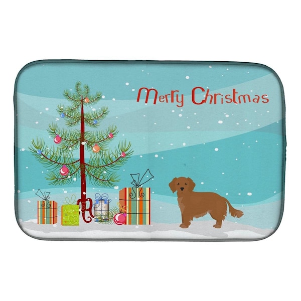Carolines Treasures Small Greek Domestic Dog Kokoni Christmas Tree Dish Drying Mat - CK3486DDM