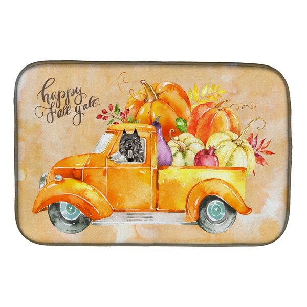 Carolines Treasures Fall Harvest Bouvier Des Flandres Dish Drying Mat - CK2611DDM