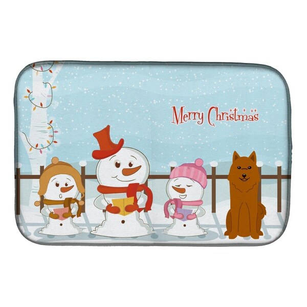 Carolines Treasures Merry Christmas Carolers Karelian Bear Dog Dish Drying Mat - BB2353DDM