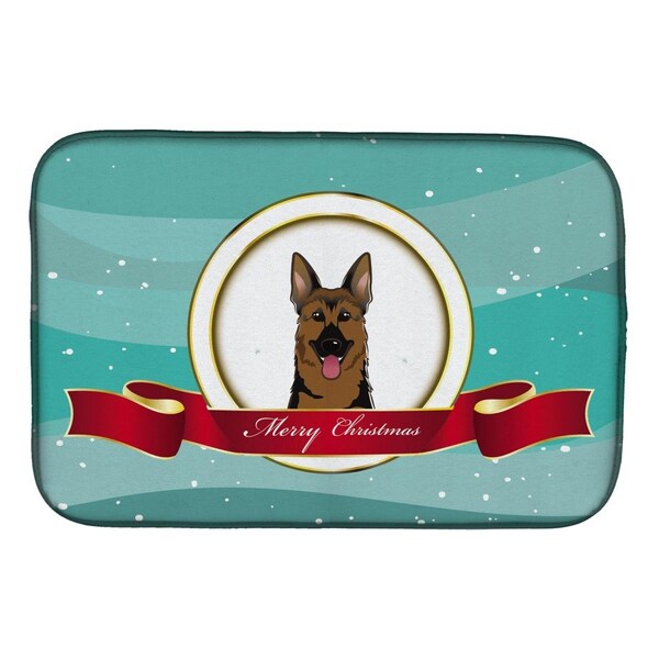 Carolines Treasures German Shepherd Merry Christmas Dish Drying Mat - BB1521DDM