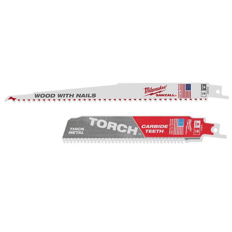 Milwaukee 9 pulgadas 5 TPI hojas de corte de madera de corte delgado y 6 pulgadas 8 TPI hoja de corte de metal de carburo SAWZALL Recip Saw (paquete de 6) - 48-00-5036-48-00-5201.