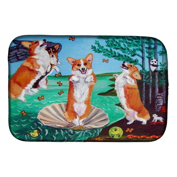 Carolines Treasures Corgi Birth of Venus Dish Drying Mat - 7319DDM