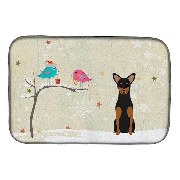 Carolines Treasures Christmas Presents Between Friends Manchester Terrier Dish Drying Mat - BB2500DDM