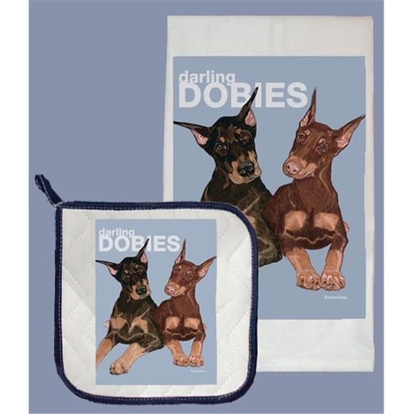 Pipsqueak Productions Pipsqueak Productions DP830 Doberman Dish Towel And Pot Holder Set - DP830