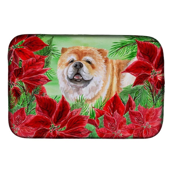 Carolines Treasures Cane Corso Poinsettas Dish Drying Mat - CK1343DDM