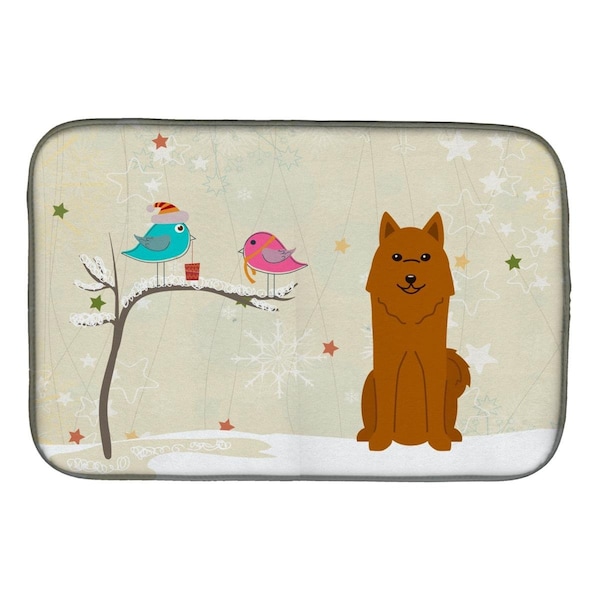Carolines Treasures Christmas Presents Between Friends Karelian Bear Dog Dish Drying Mat - BB2494DDM
