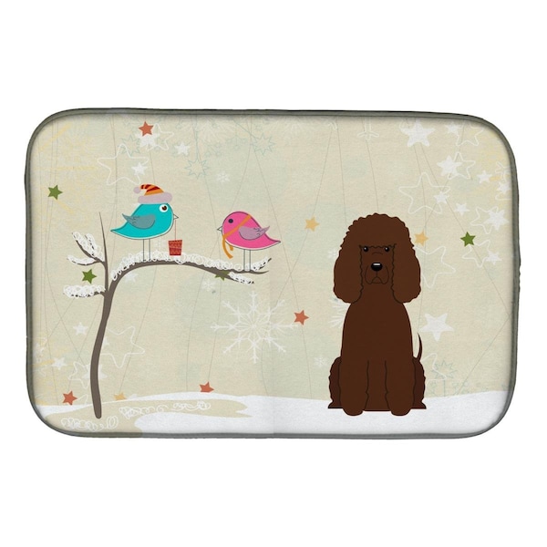 Carolines Treasures Christmas Presents Between Friends Irish Water Spaniel Dish Drying Mat - BB2535DDM