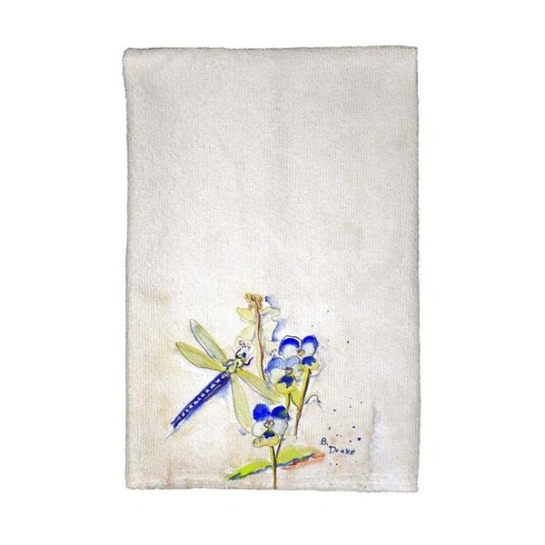 Betsy Drake Betsy Drake KT387 Blue Dragonfly Kitchen Towel - KT387