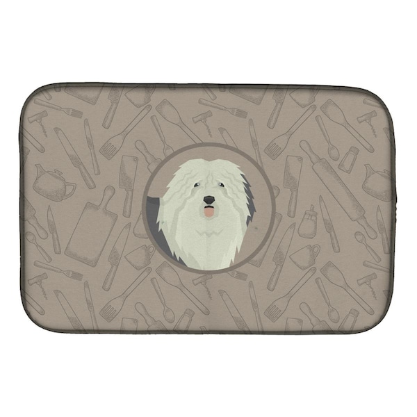 Carolines Treasures Old English Sheepdog in the Kitchen Dish Drying Mat - CK2199DDM
