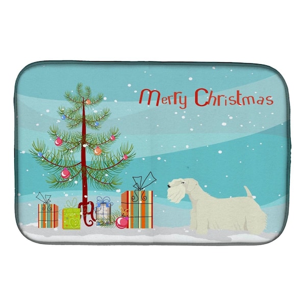 Carolines Treasures Sealyham Terrier Christmas Tree Dish Drying Mat - CK3561DDM