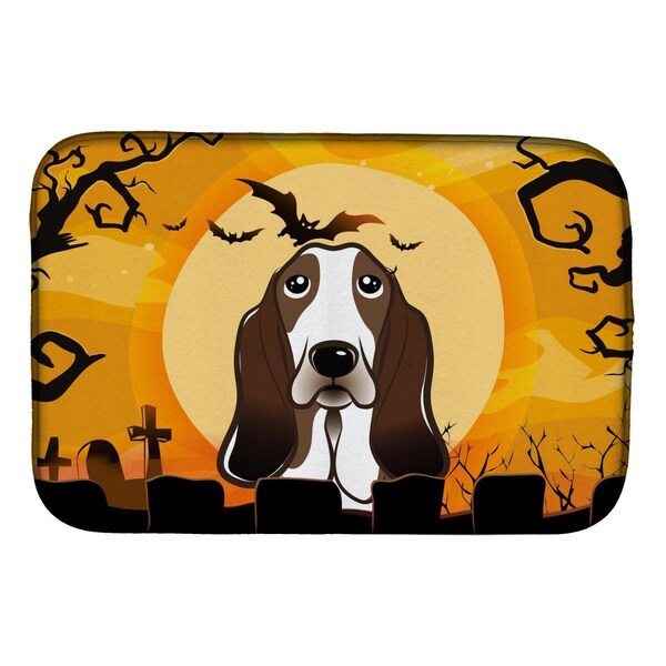 Carolines Treasures Halloween Basset Hound Dish Drying Mat - BB1801DDM