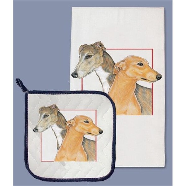 Pipsqueak Productions Pipsqueak Productions DP972 Greyhound Dish Towel And Pot Holder Set - DP972