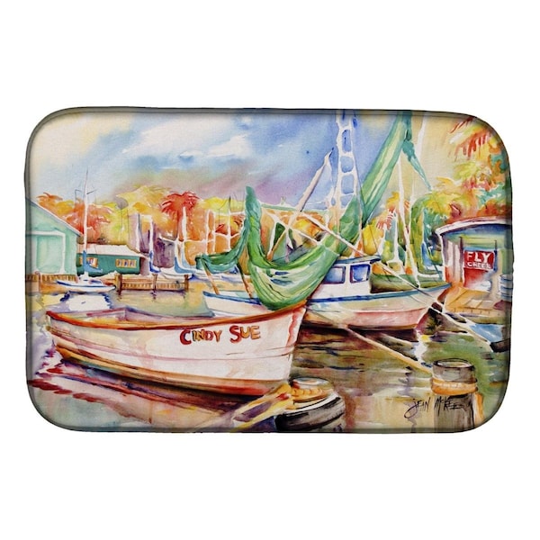 Carolines Treasures Sailboat Cindy Sue Dish Drying Mat - JMK1041DDM