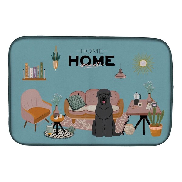 Carolines Treasures 14 x 21 in. Black Russian Terrier Sweet Home Dish Drying Mat - CK7871DDM