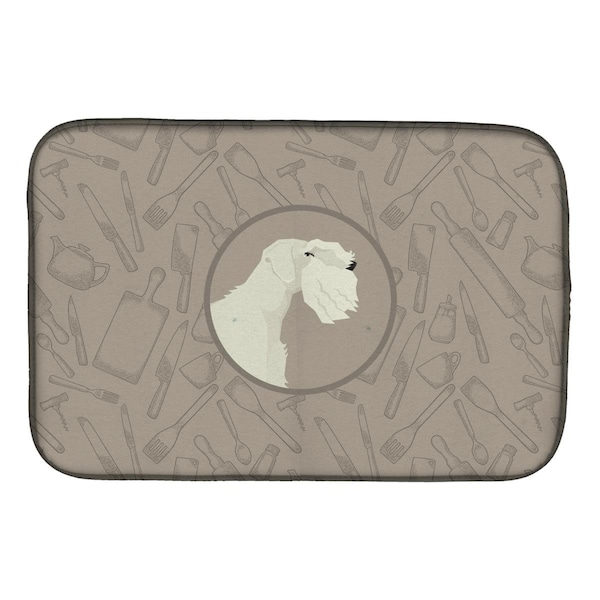 Carolines Treasures Sealyham Terrier in the Kitchen Dish Drying Mat - CK2208DDM