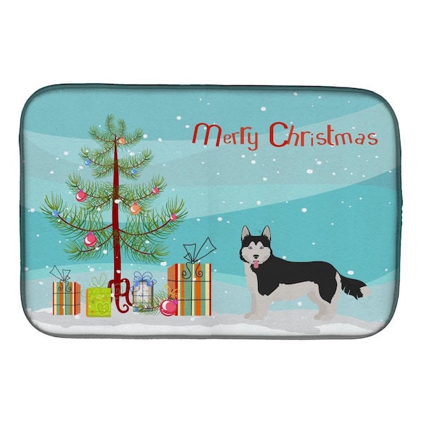 Carolines Treasures Corgi Husky Mix No.2 Christmas Tree Dish Drying Mat - CK3825DDM