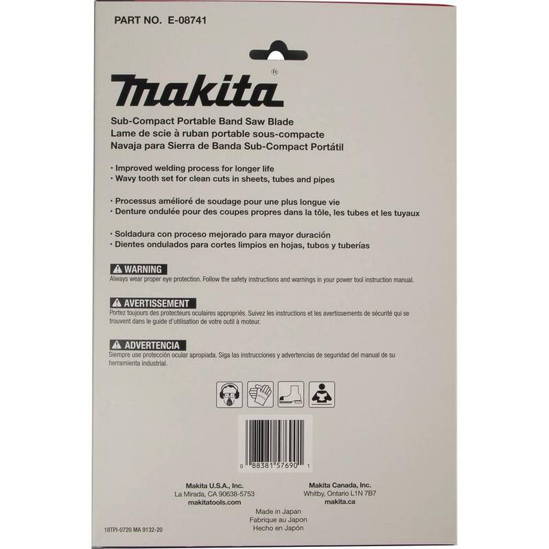 Makita Hoja de Sierra de Cinta Portátil Subcompacta Bi-Metal LXT de 28-3/4 pulgadas y 18 TPI (Paquete de 5) - E-08741