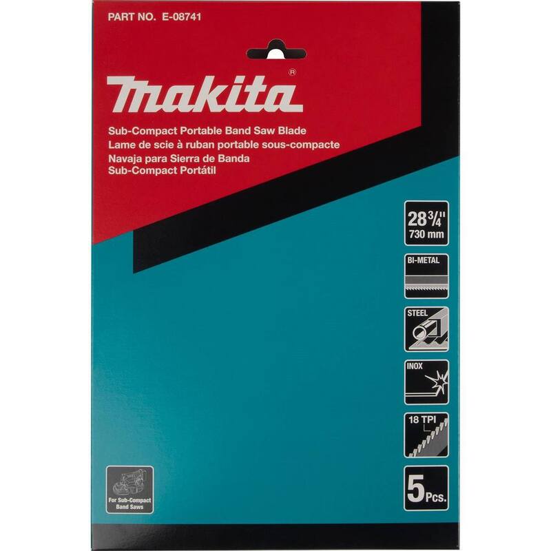 Makita Hoja de Sierra de Cinta Portátil Subcompacta Bi-Metal LXT de 28-3/4 pulgadas y 18 TPI (Paquete de 5) - E-08741
