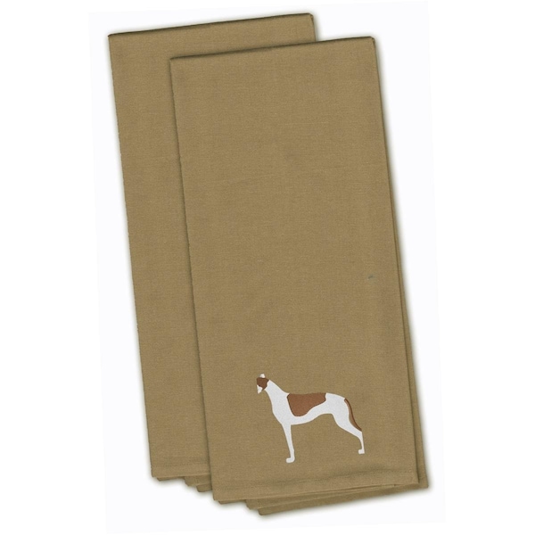 Carolines Treasures Greyhound Tan Embroidered Kitchen Towel - BB3405TNTWE