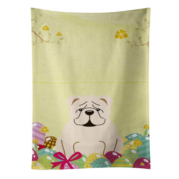 Carolines Treasures Easter Eggs English Bulldog White Kitchen Towel - BB6123KTWL