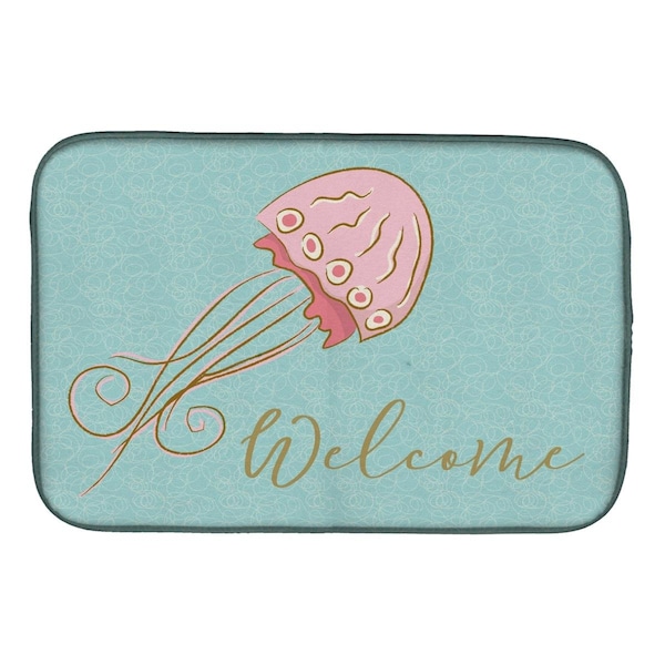 Carolines Treasures Jelly Fish Welcome Dish Drying Mat - BB8555DDM