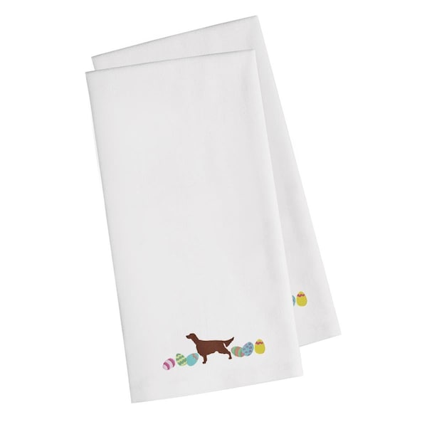 Carolines Treasures Irish Setter Easter White Embroidered Kitchen Towel - CK1652WHTWE