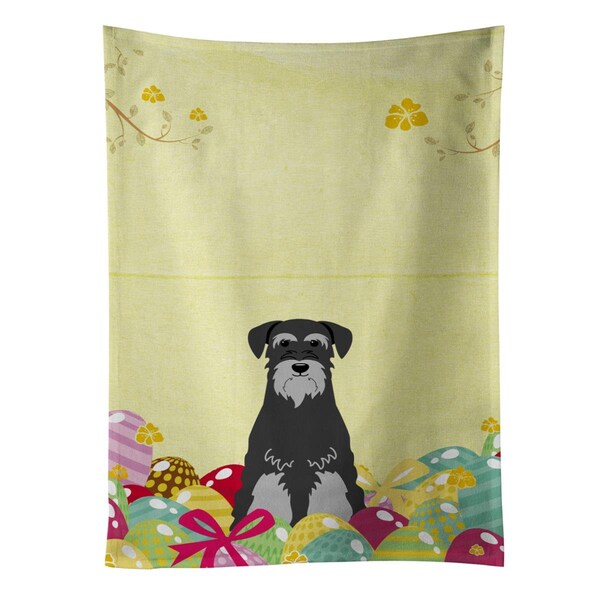 Carolines Treasures Easter Eggs Standard Schnauzer Black Grey Kitchen Towel - BB6034KTWL