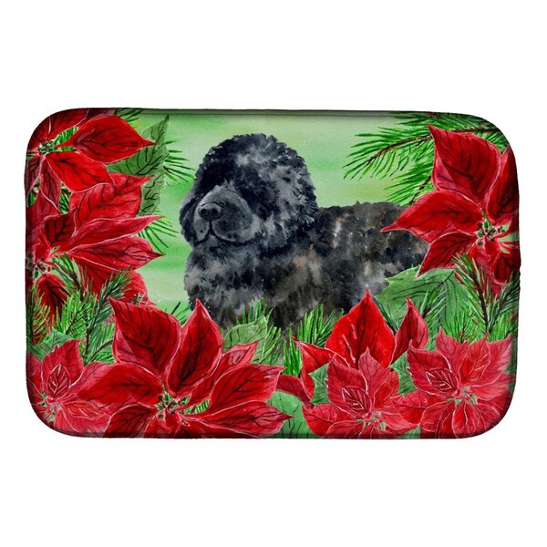 Carolines Treasures Newfoundland Poinsettas Dish Drying Mat - CK1319DDM