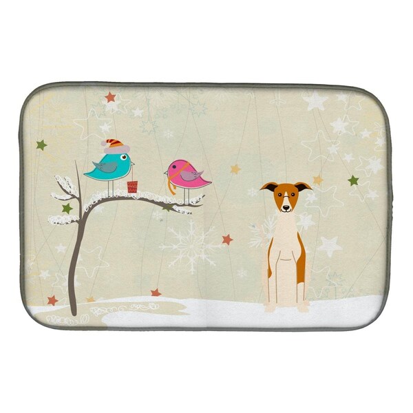 Carolines Treasures Christmas Presents Between Friends Whippet Dish Drying Mat - BB2571DDM