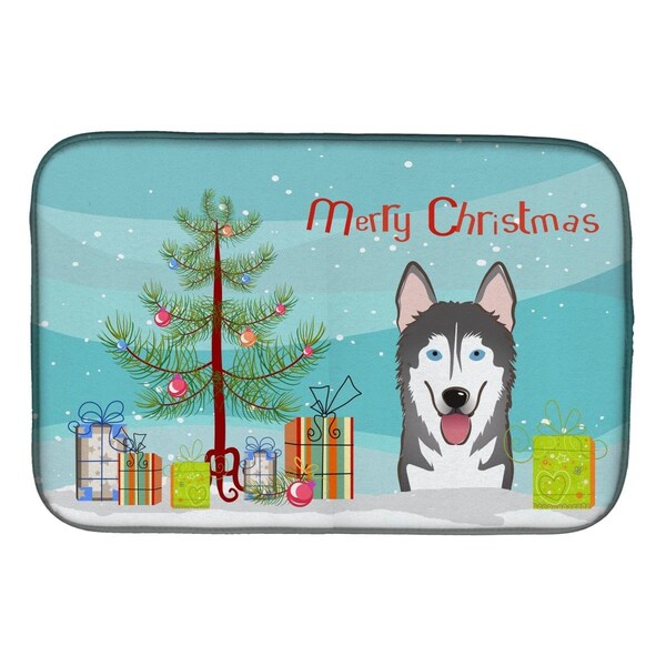 Carolines Treasures Christmas Tree & Alaskan Malamute Dish Drying Mat - BB1590DDM