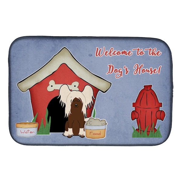 Carolines Treasures Dog House Collection Chinese Crested Cream Dish Drying Mat - BB2867DDM