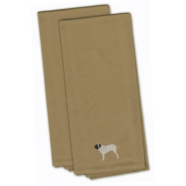 Carolines Treasures English Mastiff Tan Embroidered Kitchen Towel - BB3456TNTWE