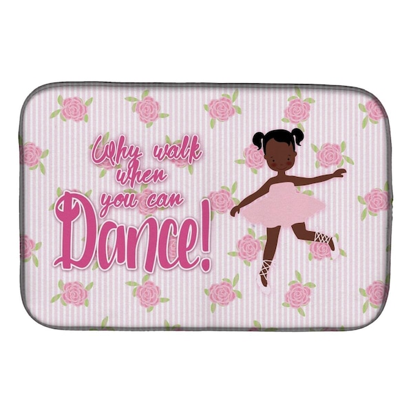 Carolines Treasures Ballet African American Pigtails Dish Drying Mat - BB5382DDM