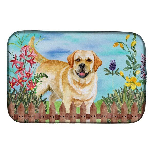 Carolines Treasures Golden Retriever Spring Dish Drying Mat - CK1226DDM