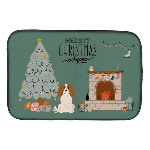 Carolines Treasures 14 x 21 in. Cavalier Spaniel Christmas Everyone Dish Drying Mat - CK7621DDM