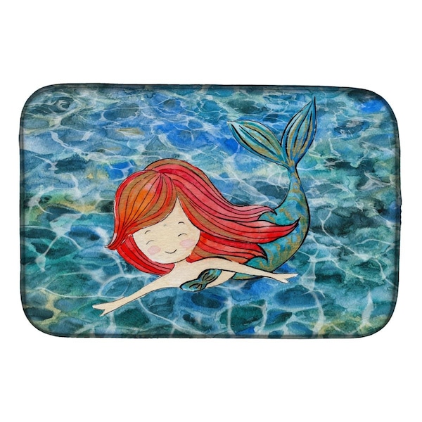 Carolines Treasures Mermaid Swimming Dish Drying Mat - BB8518DDM