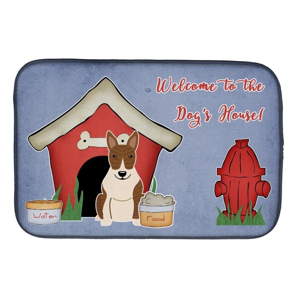 Carolines Treasures Dog House Collection Bull Terrier Brindle Dish Drying Mat - BB2891DDM