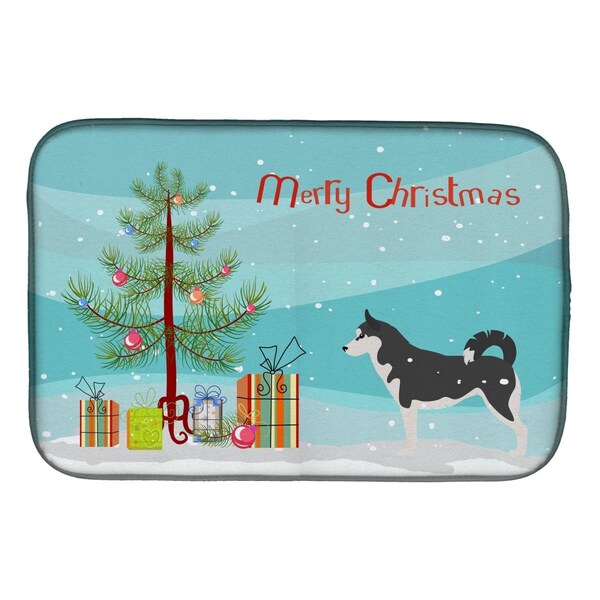 Carolines Treasures Siberian Husky Merry Christmas Tree Dish Drying Mat - BB2998DDM