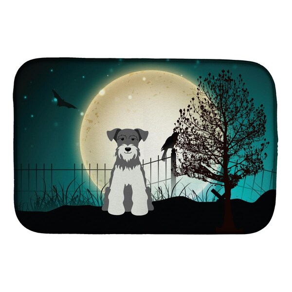 Carolines Treasures Halloween Scary Miniature Schanuzer Salt & Pepper Dish Drying Mat - BB2244DDM