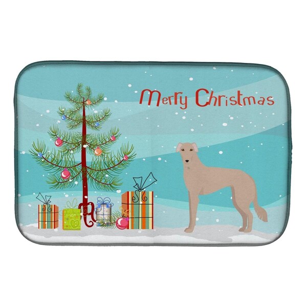 Carolines Treasures Tan Longdog Christmas Tree Dish Drying Mat - CK3848DDM