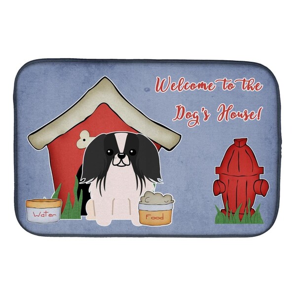 Carolines Treasures Dog House Collection Pekingnese Black & White Dish Drying Mat - BB2859DDM