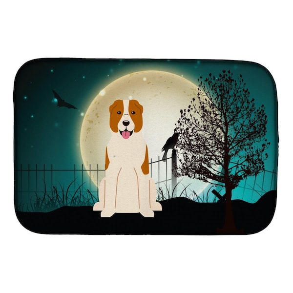 Carolines Treasures Halloween Scary Central Asian Shepherd Dog Dish Drying Mat - BB2239DDM