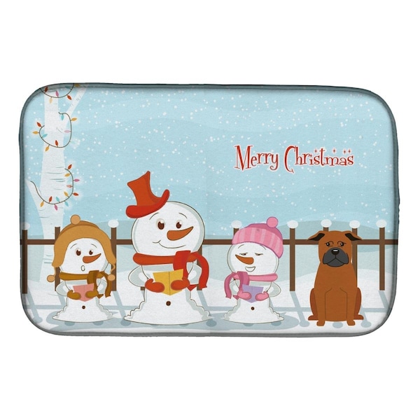 Carolines Treasures Merry Christmas Carolers Chinese Chongqing Dog Dish Drying Mat - BB2442DDM