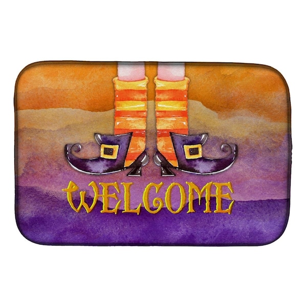 Carolines Treasures Halloween Welcome Witches Feet Dish Drying Mat - BB7459DDM