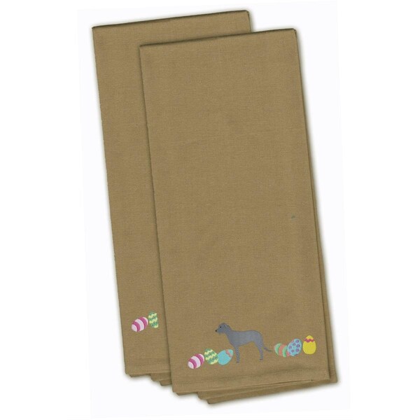 Carolines Treasures Irish Wolfhound Easter Tan Embroidered Kitchen Towel - CK1653TNTWE